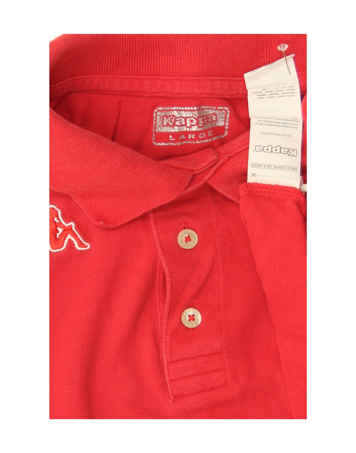Kappa Mens Polo Shirt Large Red Cotton
