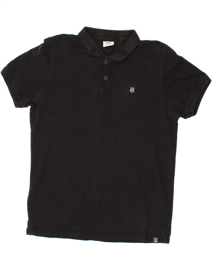 LEE Mens Polo Shirt 2XL Black Cotton Vintage Lee and Second-Hand Lee from Messina Hembry 