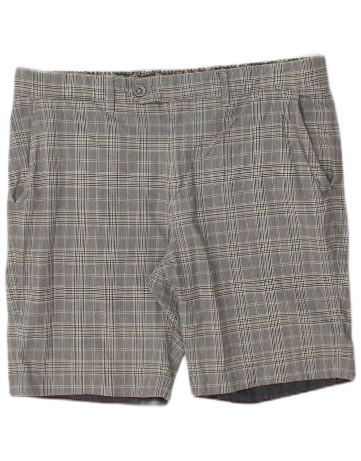 Ted Baker Mens Chino Shorts W34 Large  Grey Check Cotton