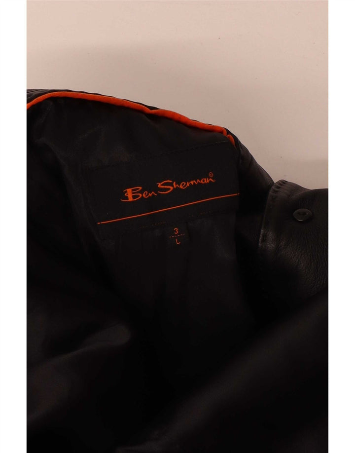 Ben Sherman Veste blazer en cuir à 3 boutons pour homme UK 40 Large Noir