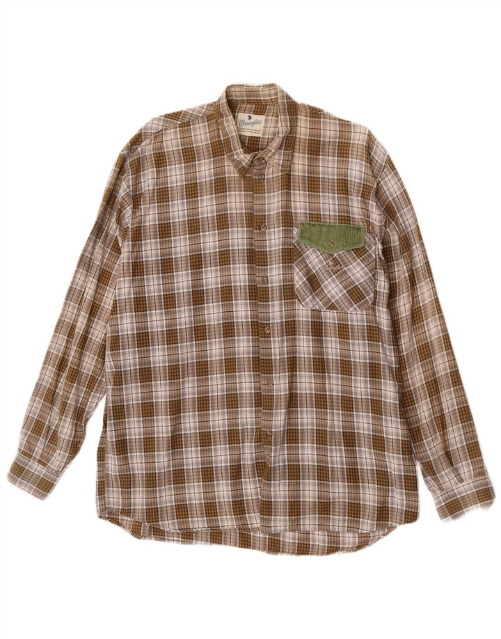 Wrangler Camisa De Franela Hombre XL Cuadros Marrón