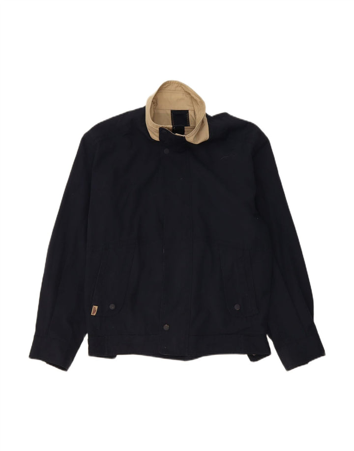 EUROPEAN PROJECT Mens Bomber Jacket UK 36 Small Navy Blue Polyester