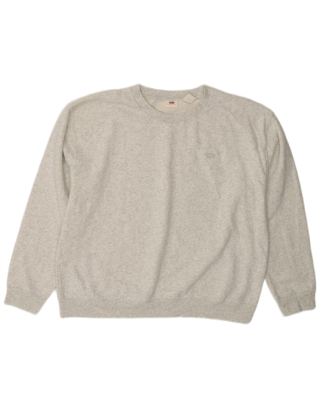 LEVI'S Womens Oversized Sweatshirt Jumper UK 16 Large Grey Flecked Cotton Vintage Levi's and Second-Hand Levi's from Messina Hembry 