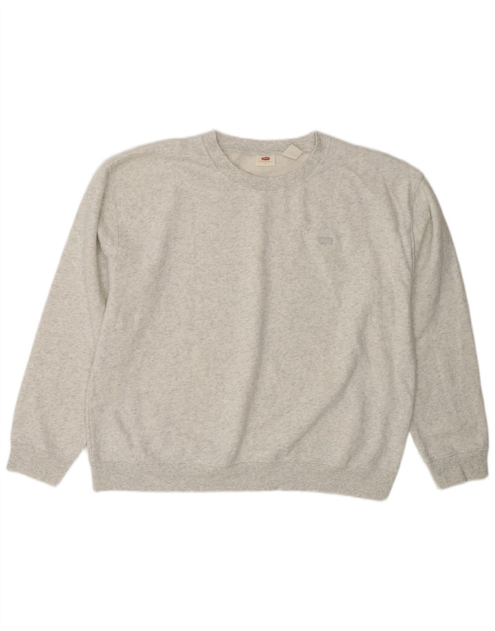 LEVI'S Womens Oversized Sweatshirt Jumper UK 16 Large Grey Flecked Cotton Vintage Levi's and Second-Hand Levi's from Messina Hembry 