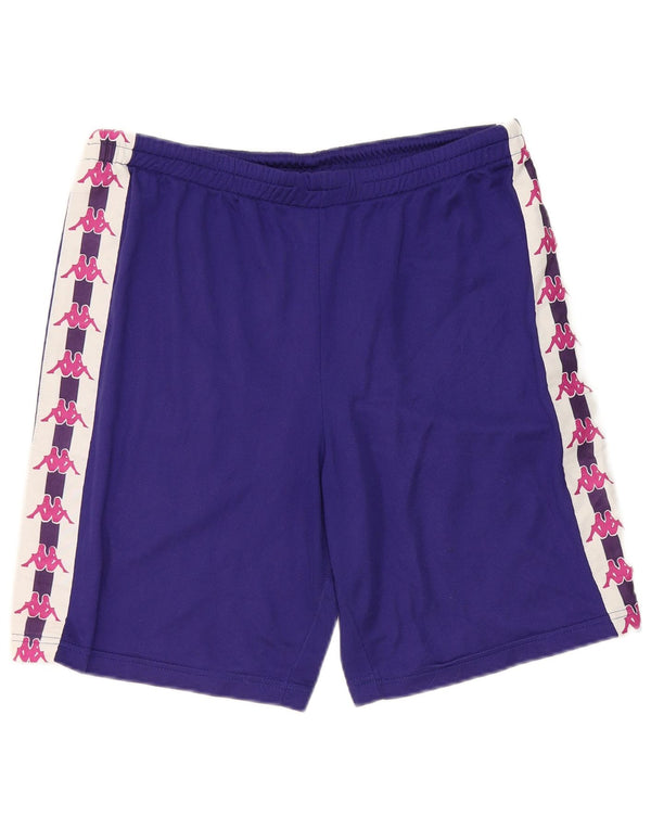 Pantaloncini sportivi grafici da uomo Kappa grandi in poliestere color block viola