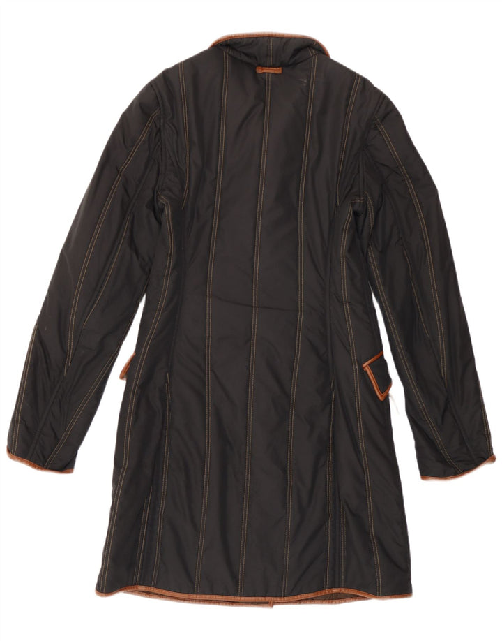 Fay Damen Wattierter Mantel UK 10 Small Schwarz gestreift