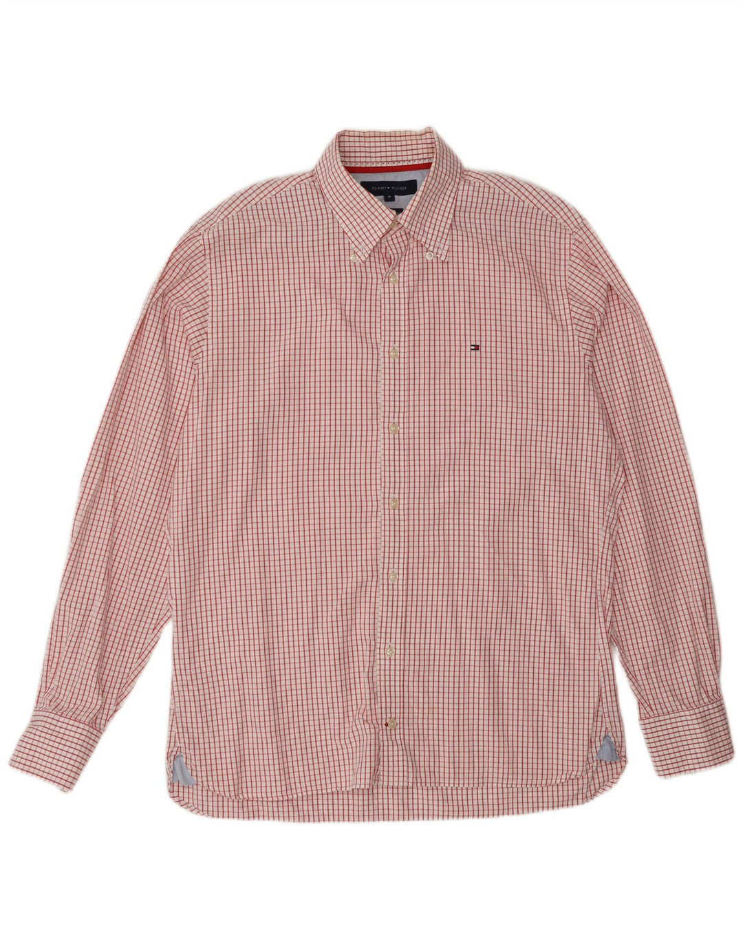 Tommy Hilfiger Mens Shirt Medium Red Check Cotton