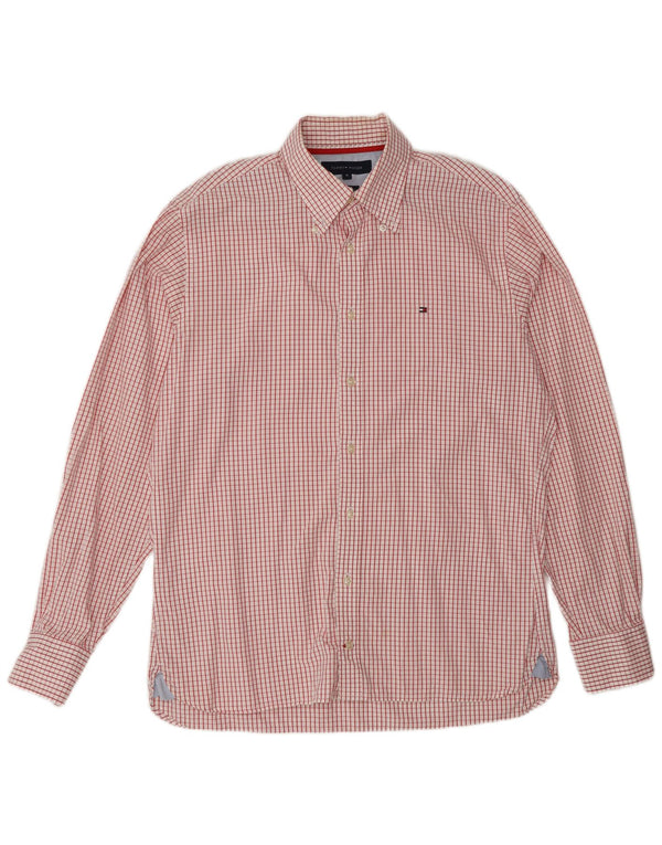 Tommy Hilfiger Mens Shirt Medium Red Check Cotton