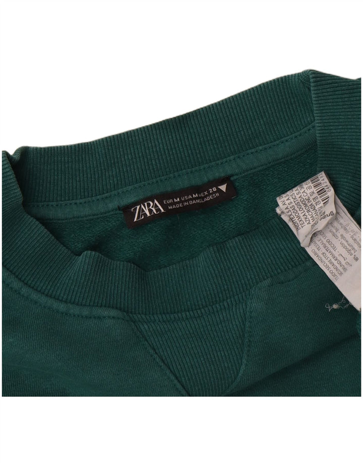 Zara Mens Sweatshirt Jumper Medium Green Cotton