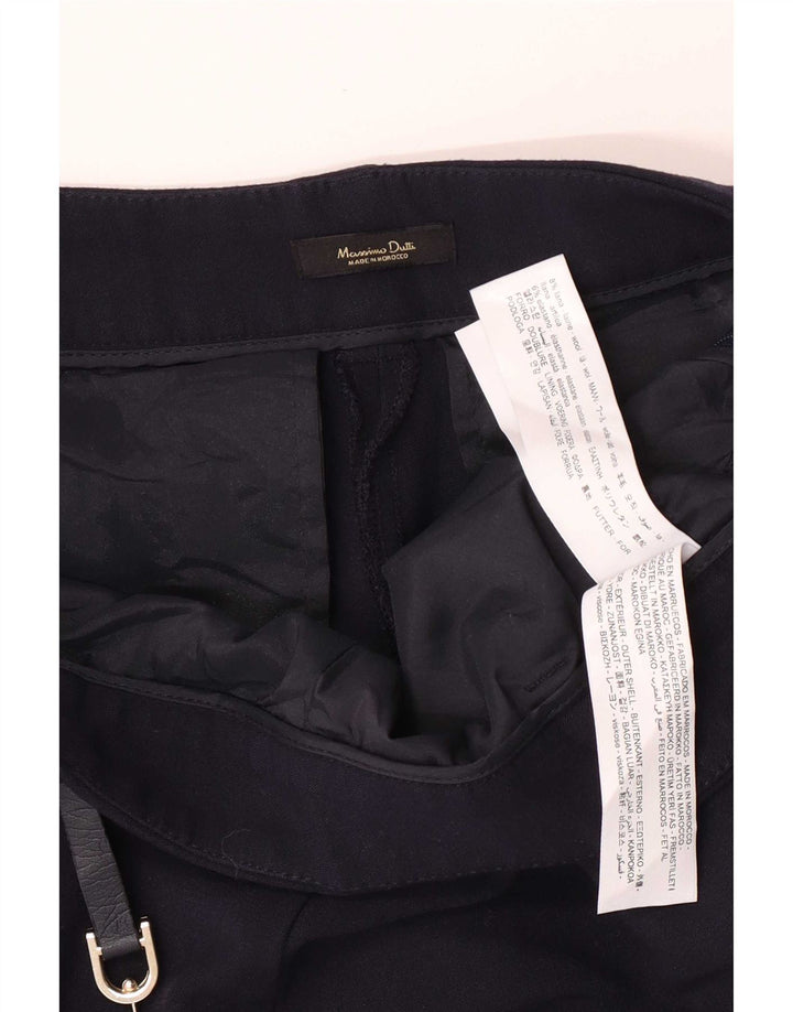 Massimo Dutti Womens Slim Suit Trousers EU 40 Medium W30 L27 Navy Blue Wool