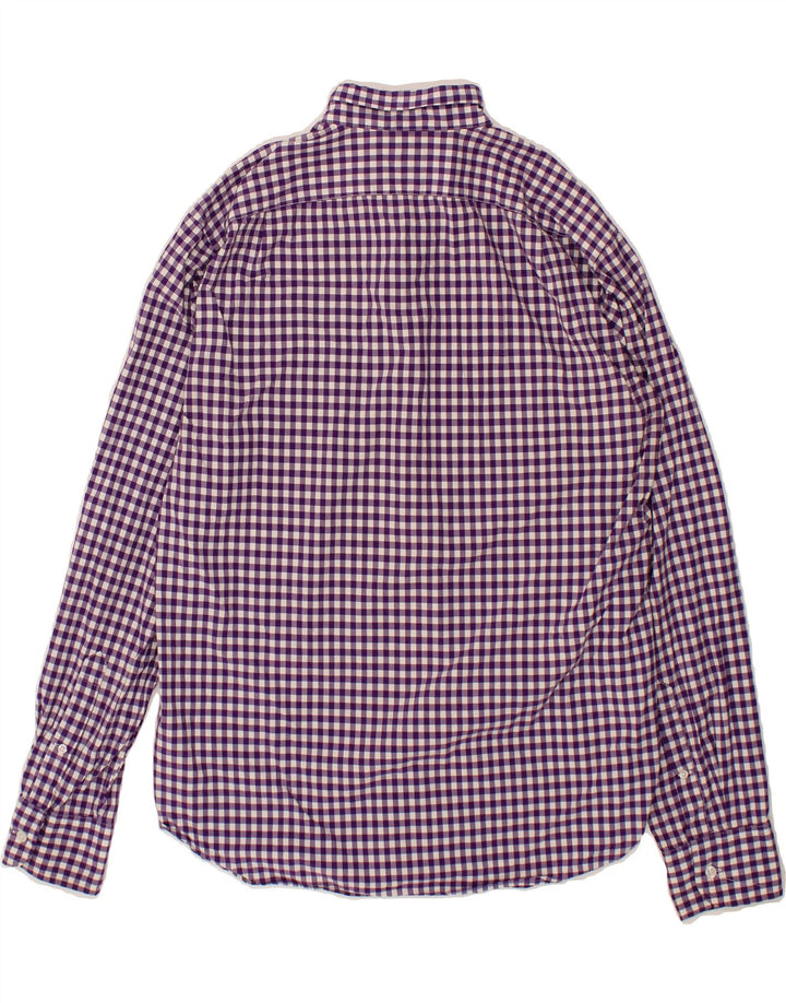 J. CREW Mens Slim Shirt Large Purple Gingham Cotton Vintage J. Crew and Second-Hand J. Crew from Messina Hembry 