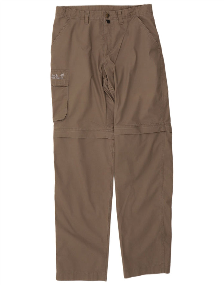 Jack Wolfskin Mens Straight Cargo Trousers W32 L34 Grey Polyester