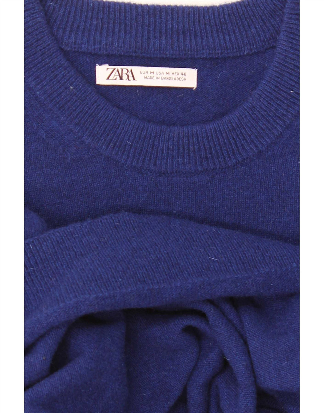 Zara Pull Col Ras Du Cou Homme Bleu Moyen