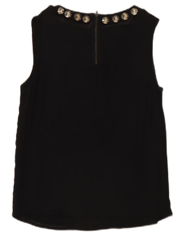 Zara Womens Sleeveless Blouse Top UK 6 XS Black