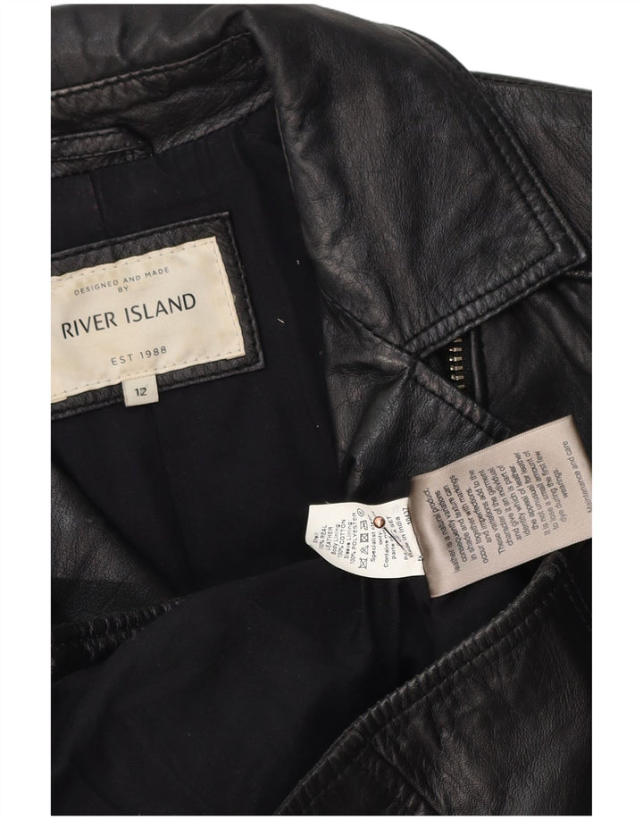 River Island Γυναικείο Δερμάτινο Μπουφάν Biker UK 12 Medium Μαύρο