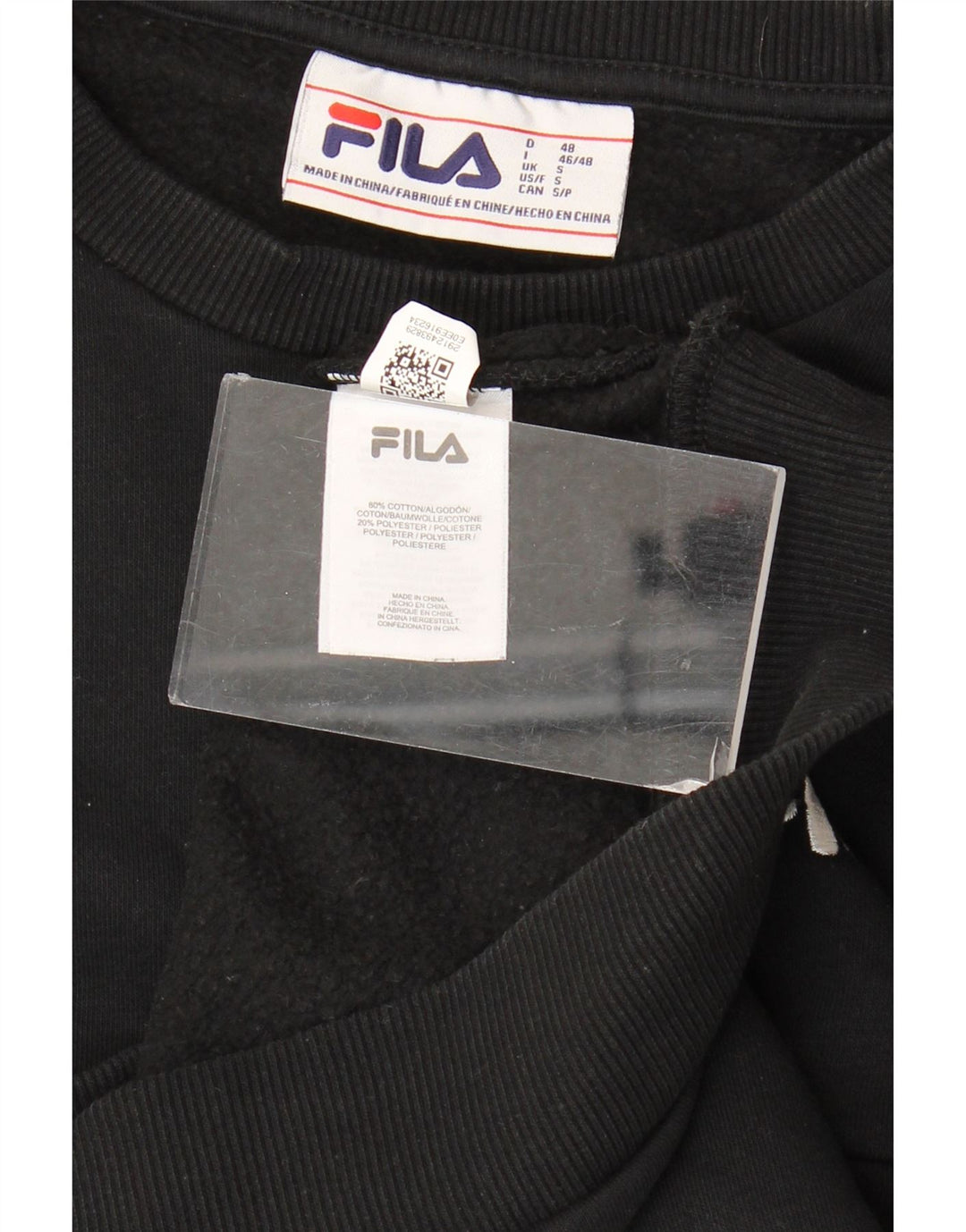 Fila Herre Sweatshirt Jumper Lille Sort Colourblock Bomuld