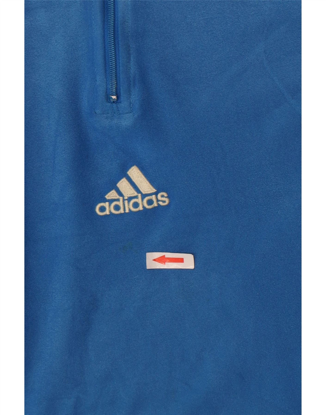 Adidas Womens Loose Fit Zip Neck Top Long Sleeve Medium Blue Polyester