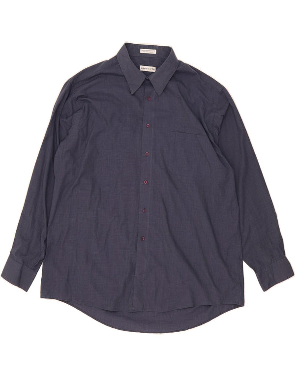 Camisa masculina PIERRE CARDIN tamanho 17 1/2 XL azul marinho poliéster