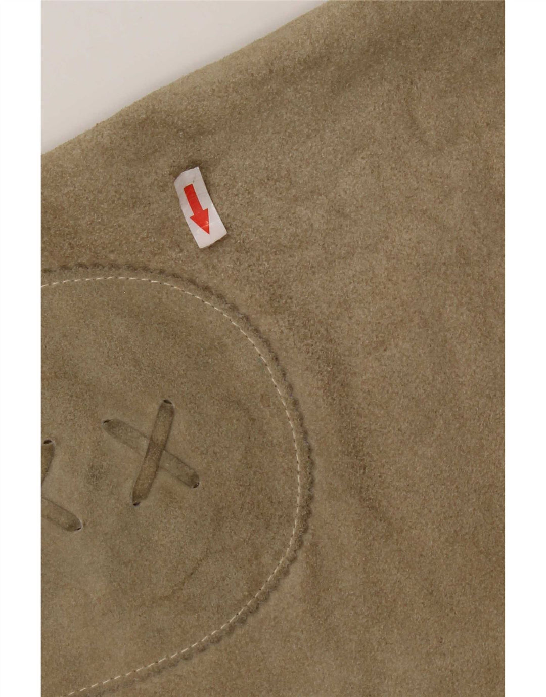 Vintage Γυναικεία Mini Suede Φούστα W28 Medium Khaki Leather