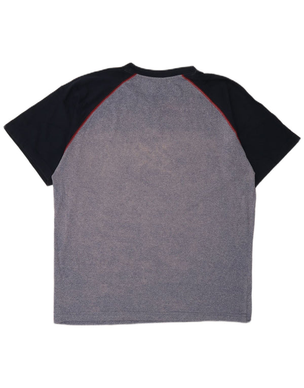 Camiseta masculina gráfica Lotto Top XL azul colorblock algodão