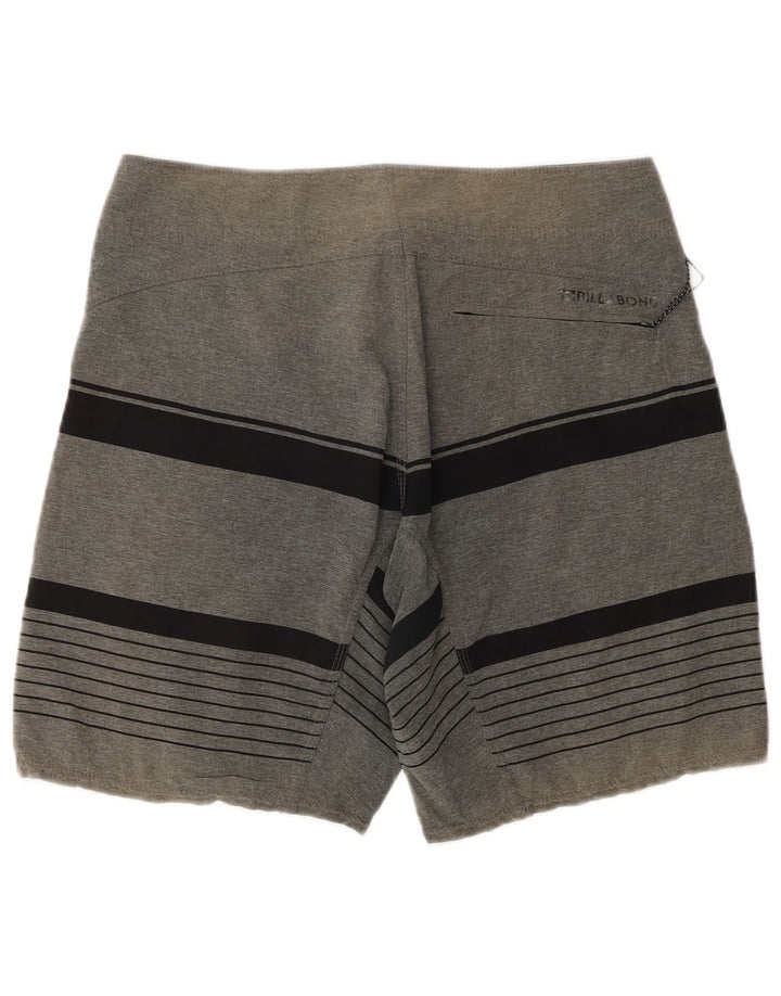 Billabong Mens Swimming Shorts Medium Grey Striped Polyester