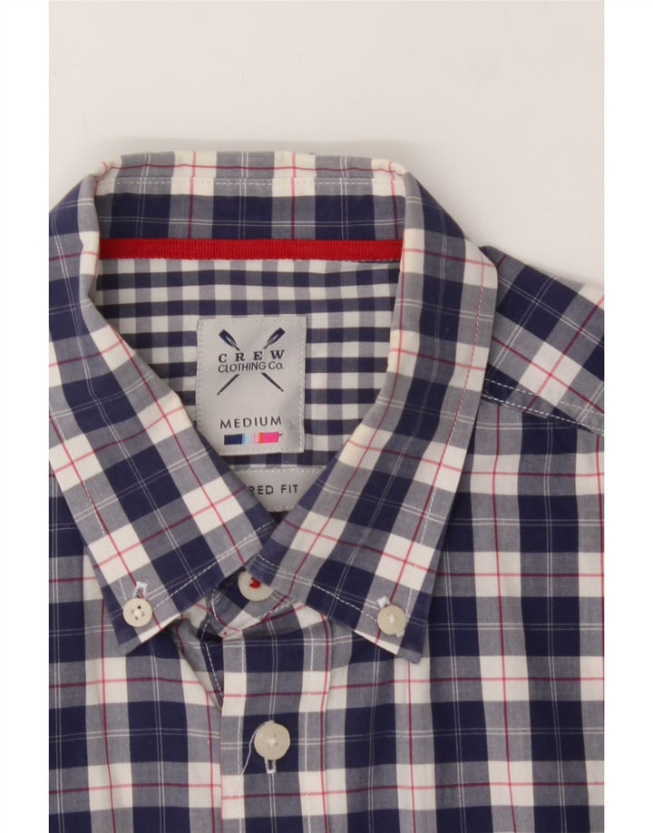 CREW CLOTHING Mens Tailored Fit Shirt Medium Blue Check Cotton Classic Vintage Crew Clothing and Second-Hand Crew Clothing from Messina Hembry 