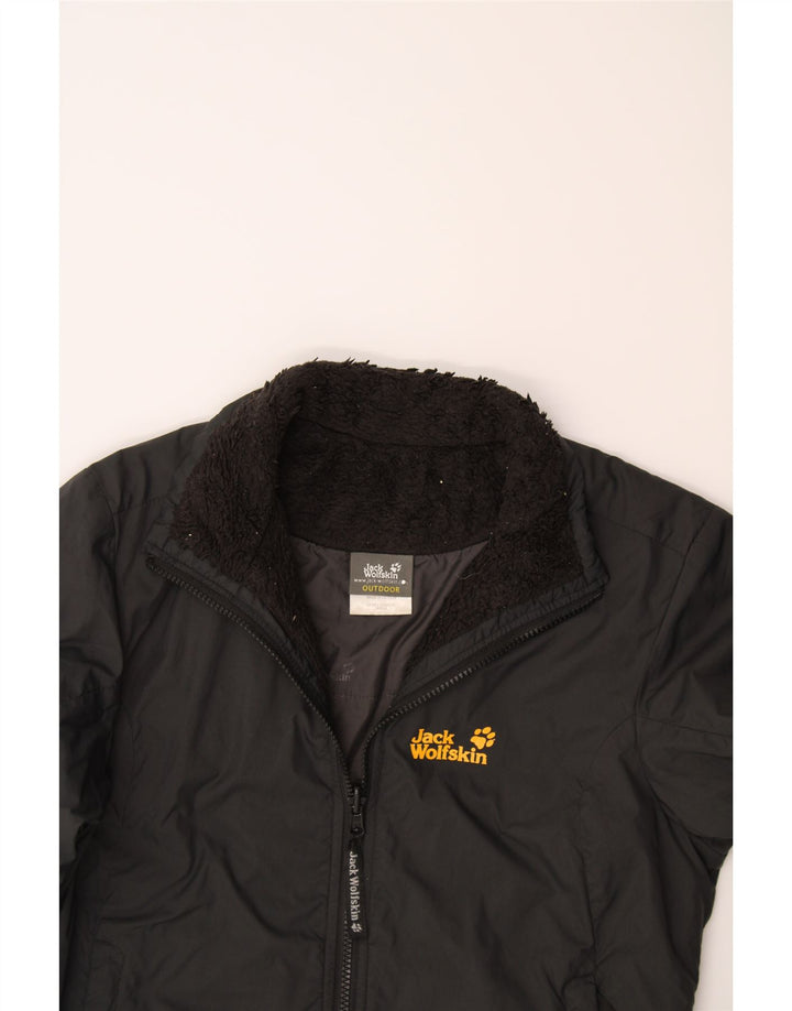 JACK WOLFSKIN Womens Windbreaker Jacket UK 10 Small Black Polyamide Vintage Jack Wolfskin and Second-Hand Jack Wolfskin from Messina Hembry 