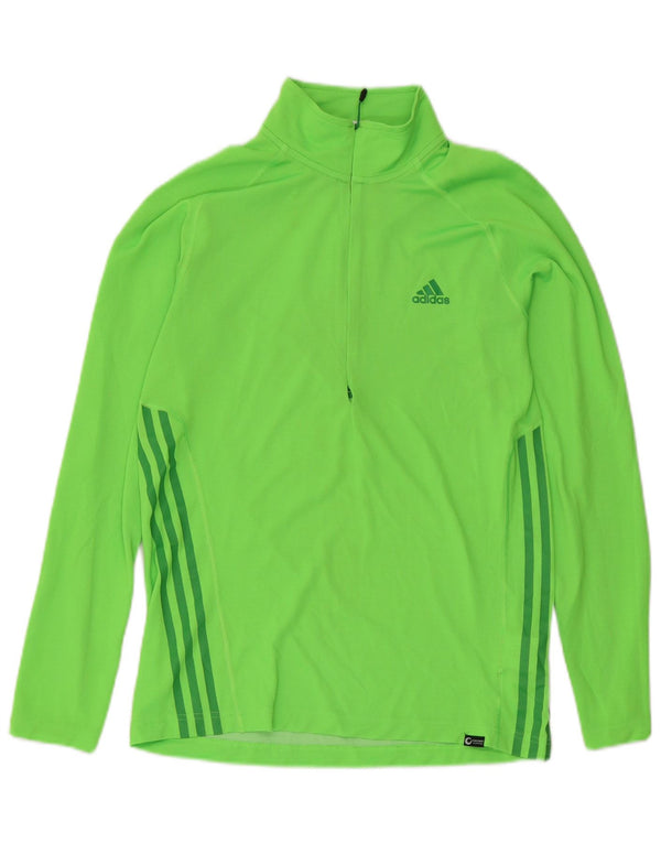 Adidas Mens Zip Neck Pullover Tracksuit Top UK 40/42 Medium Green Polyester