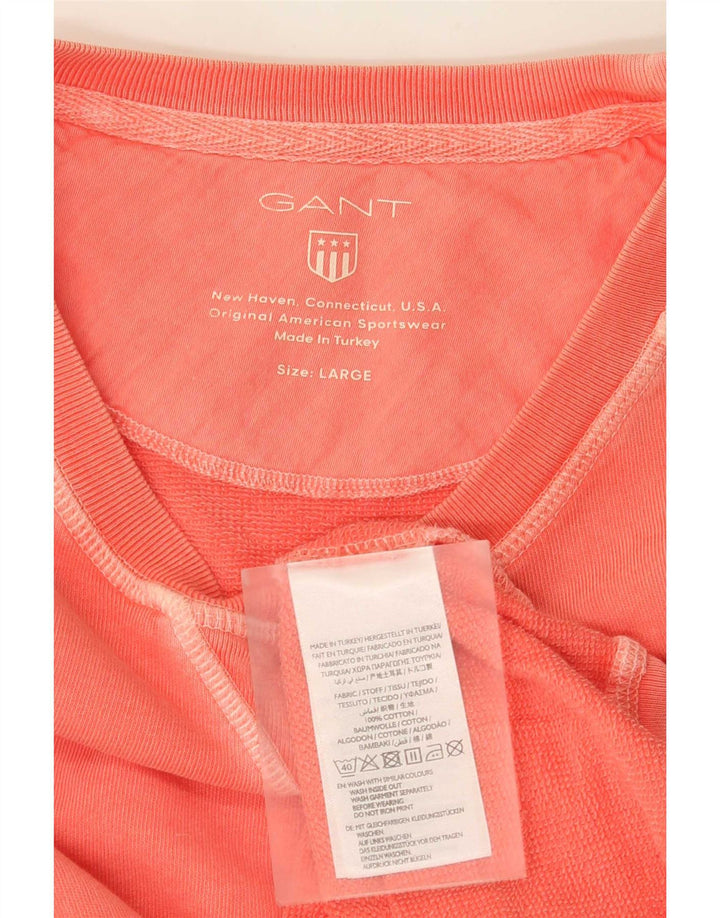 Gant Mens Top Long Sleeve Large Pink Cotton