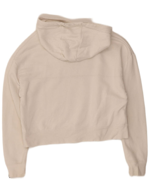 Nike Womens Oversized Crop Graphic Hoodie Pullover UK 6 XS Weiß