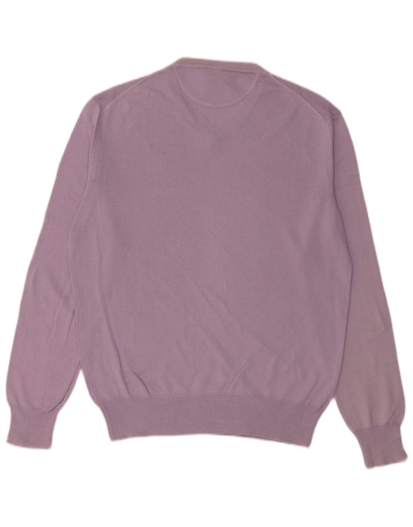 Romeo Gigli Mens V-Neck Jumper Sweater Medium Purple Cotton