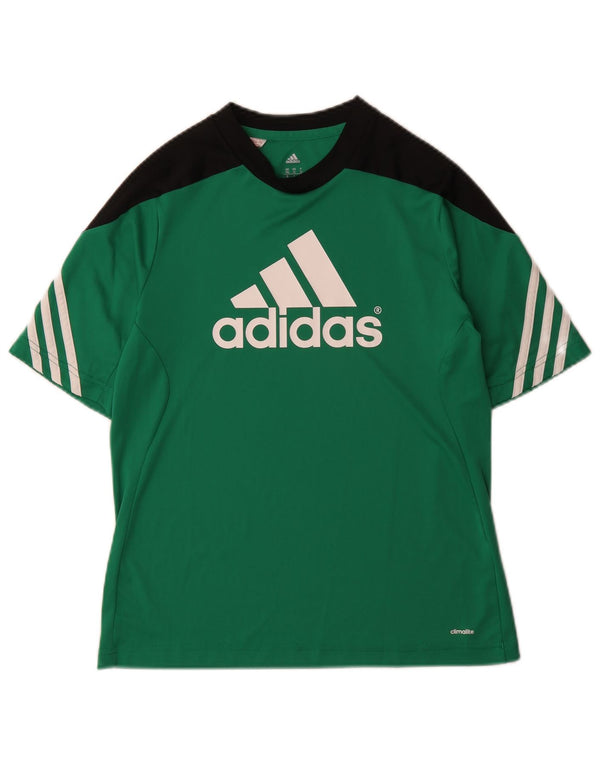 T-shirt grafica Adidas Climalite da ragazzo, 13-14 anni, XL, colore verde