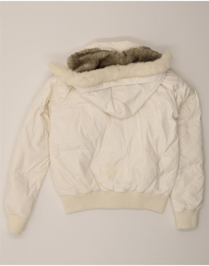 Giacca imbottita con cappuccio da donna KOCCA UK 16 XL bianca in poliammide