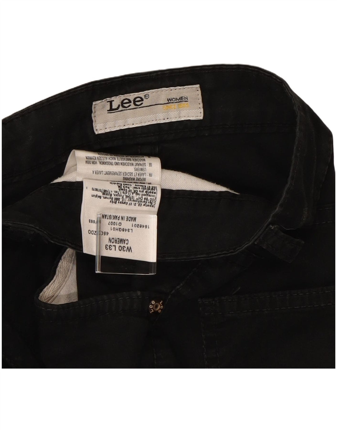 LEE Womens Cameron Straight Jeans W30 L28  Black Cotton