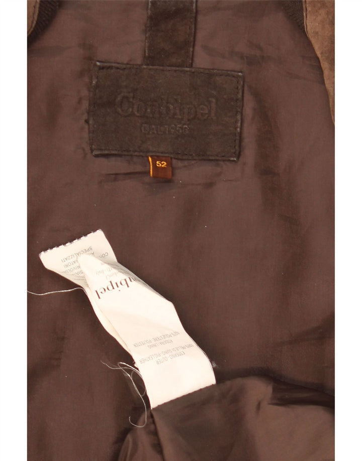 Conbipel Mens Suede Jacket IT 52 Large Brown Leather
