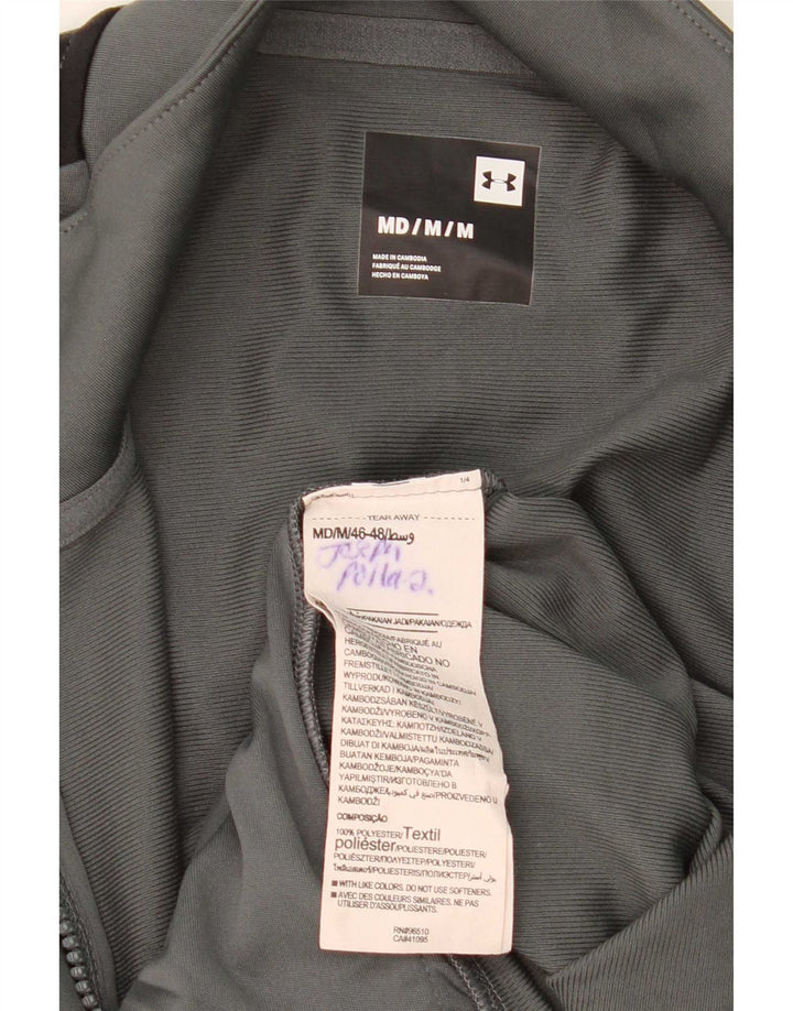 Under Armour Mens Tracksuit Top Jacket Medium Grey Colourblock Polyester