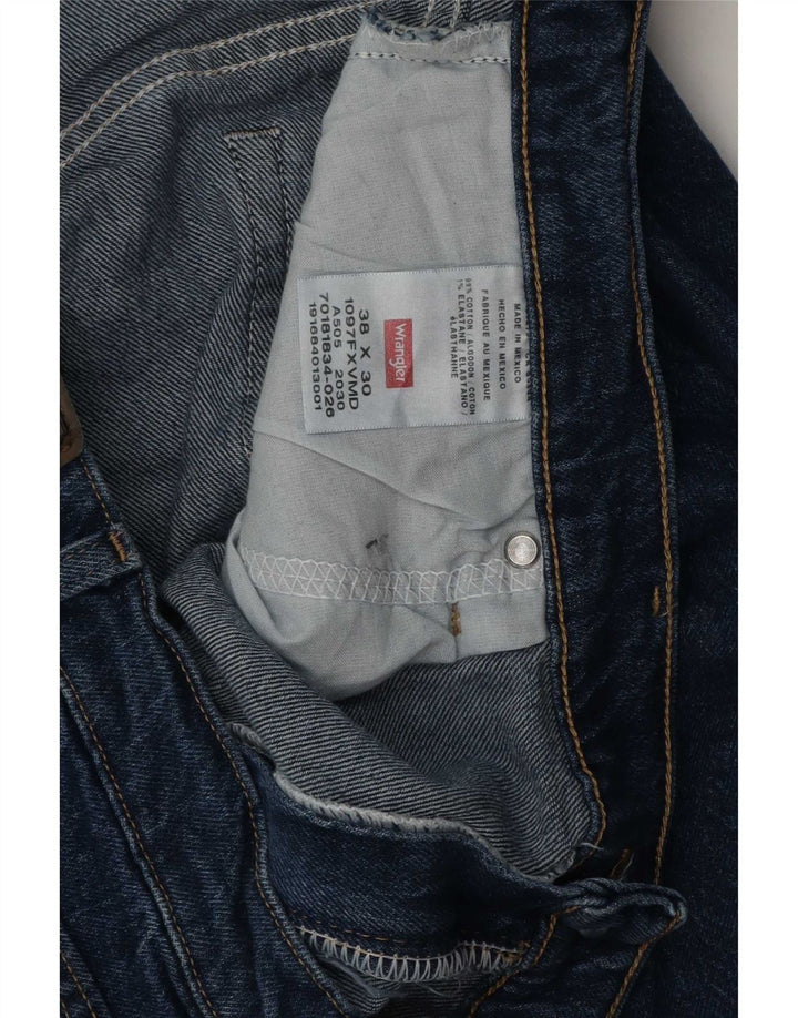 Wrangler Mens Regular Straight Jeans W38 L30 Blue Cotton