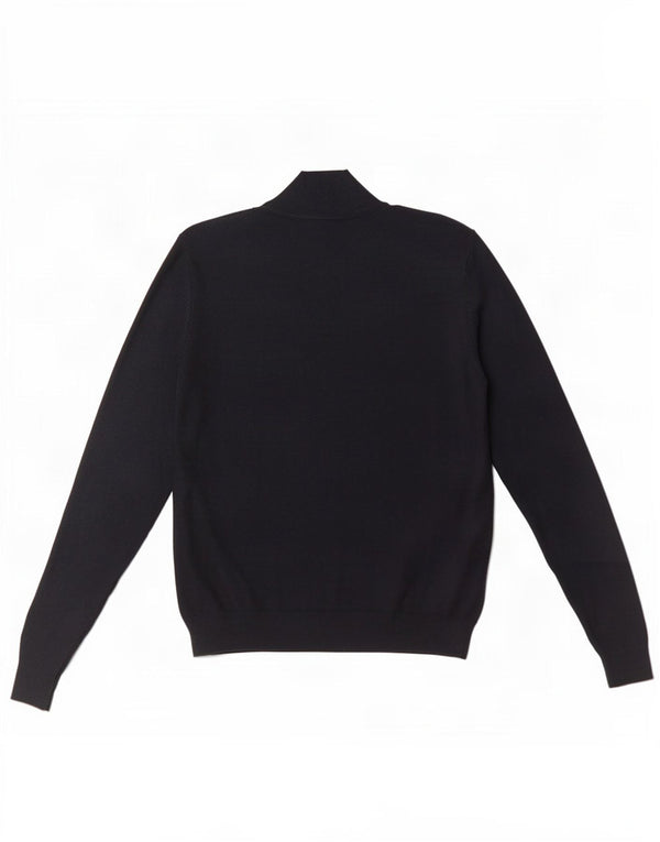 Superdry Mens Zip Neck Jumper Sweater Medium Navy Blue Cotton