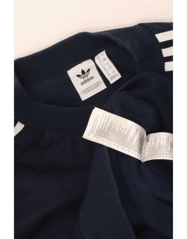 Adidas Mens Crop Sweatshirt Jumper UK 8 Small Navy Blue Polyester