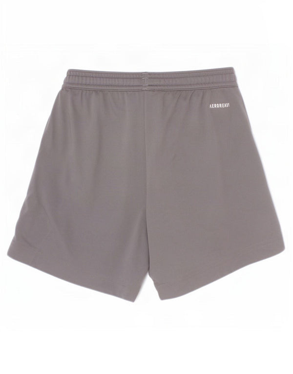 Pantaloncini sportivi Adidas Aeroready da ragazzo 7-8 anni in poliestere grigio