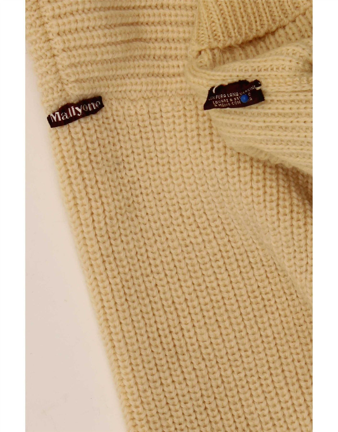 Vintage Mens Cardigan Sweater Medium Beige Wool