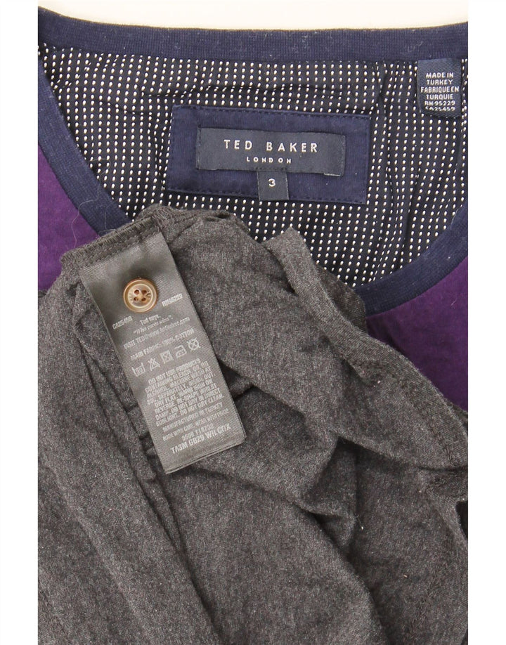 Ted Baker Mens T-Shirt Top Size 3 Medium Grey Colourblock Cotton
