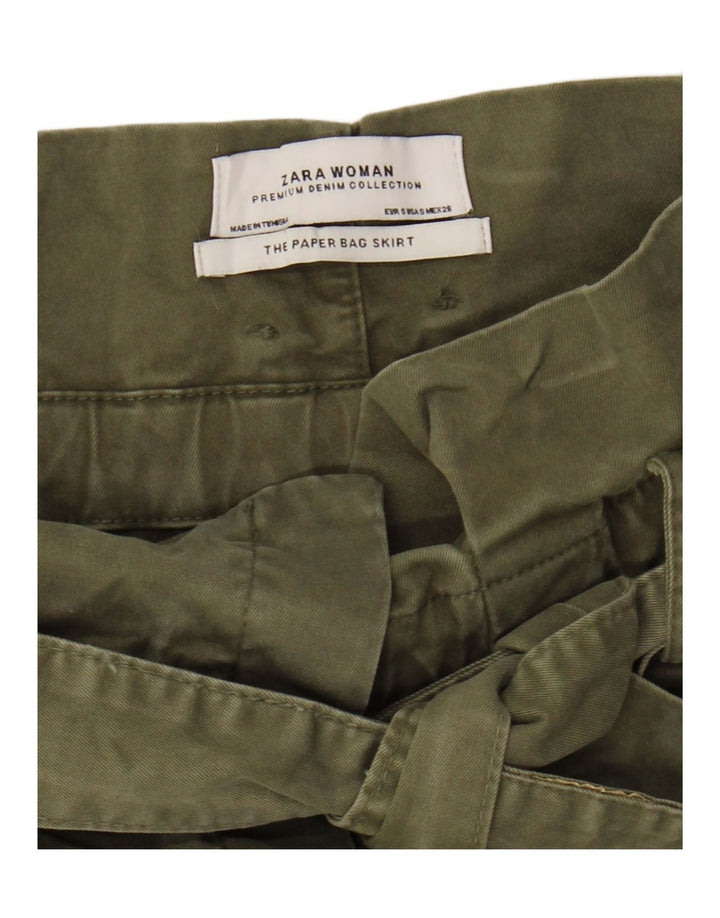 ZARA Womens Mini Skirt Small W27 Khaki Vintage Zara and Second-Hand Zara from Messina Hembry 