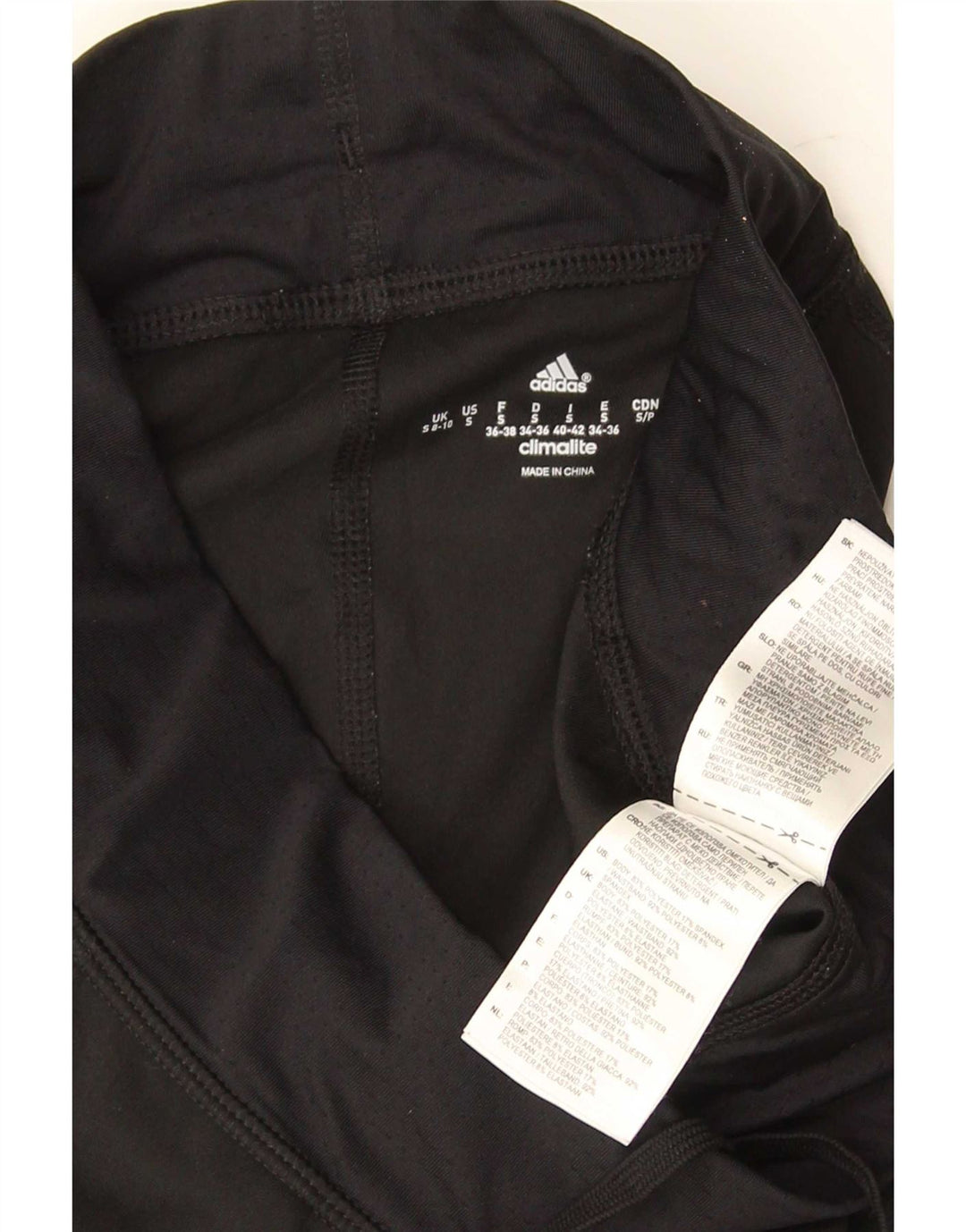 Adidas Womens Climalite Capri Leggings UK 8/10 Small Black Polyester