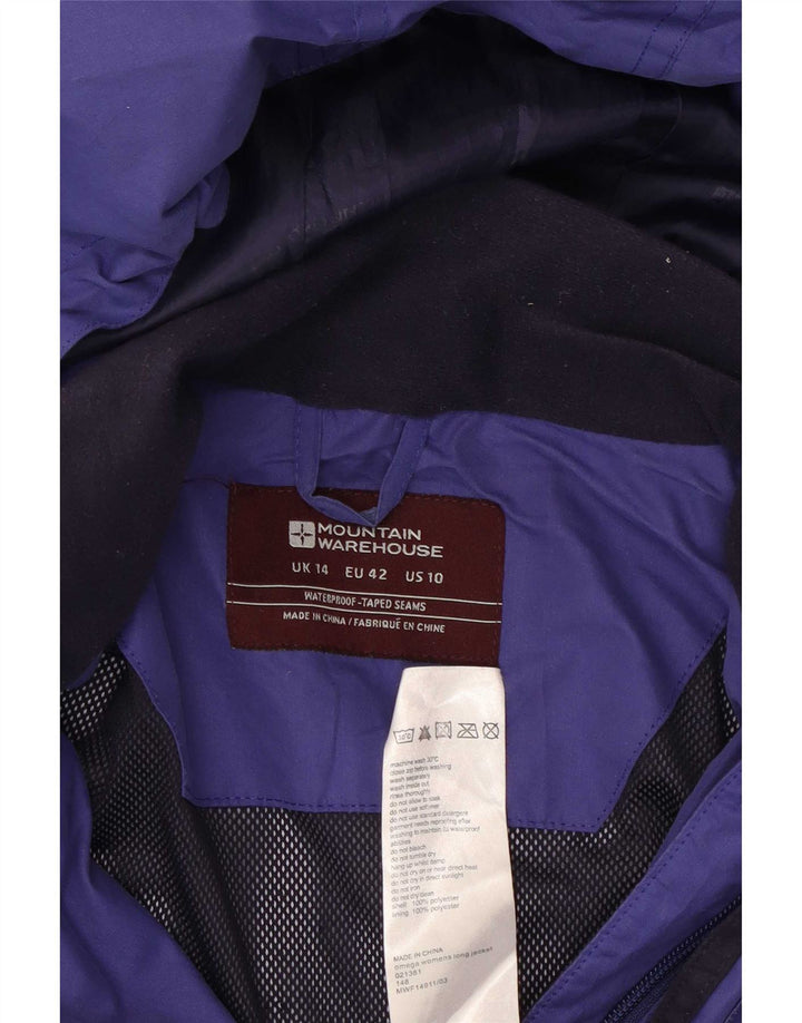 Mountain Warehouse Damen-Regenmantel mit Kapuze, UK 14, Größe L, Lila, Polyester