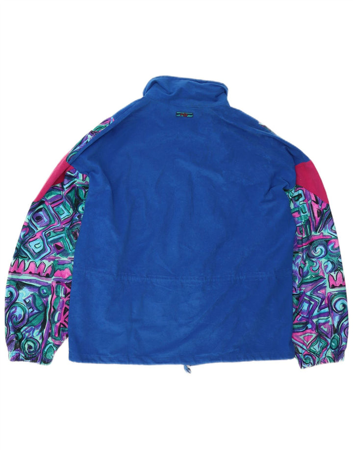 Terinda Womens Oversized Tracksuit Top Jacket UK 14 Medium Blue Geometric
