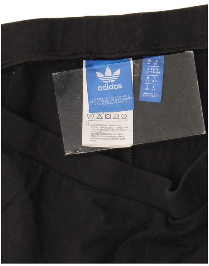 Adidas Womens Leggings UK 14 Medium Black Cotton