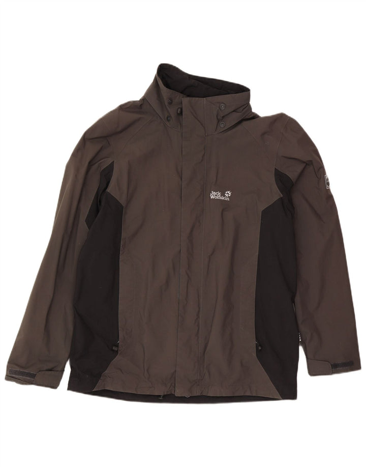 Giacca antipioggia da uomo Jack Wolfskin UK 36/38 Poliammide color block marrone medio