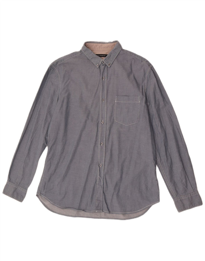 French Connection Mens Shirt Large Blue Cotton