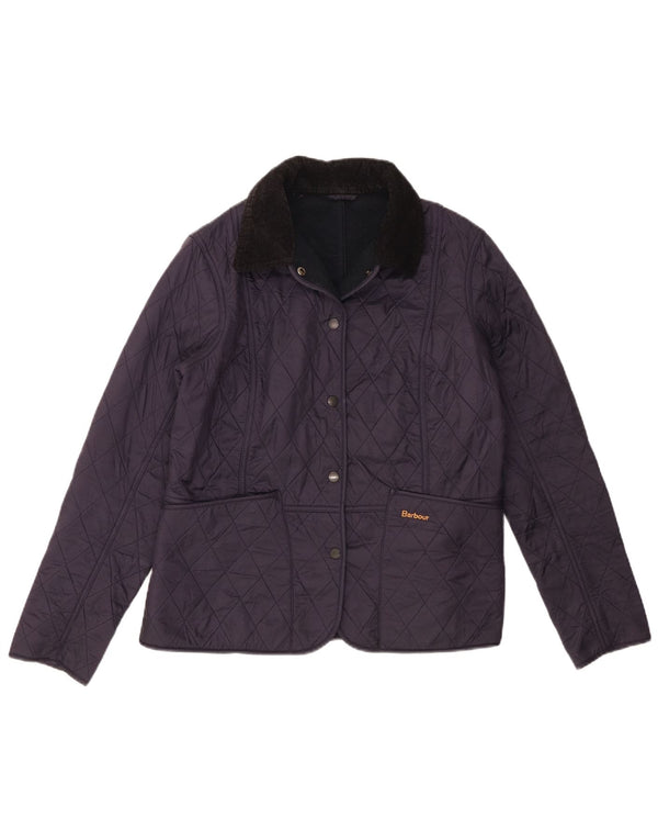 Barbour Veste matelassée pour femme UK 14 Large Bleu Marine Colourblock